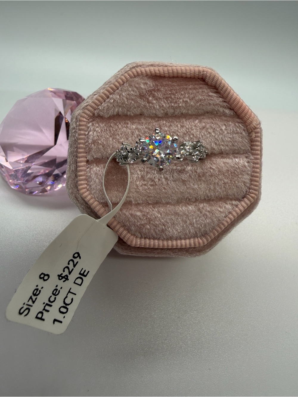 NWT sterling silver Moussenite ring